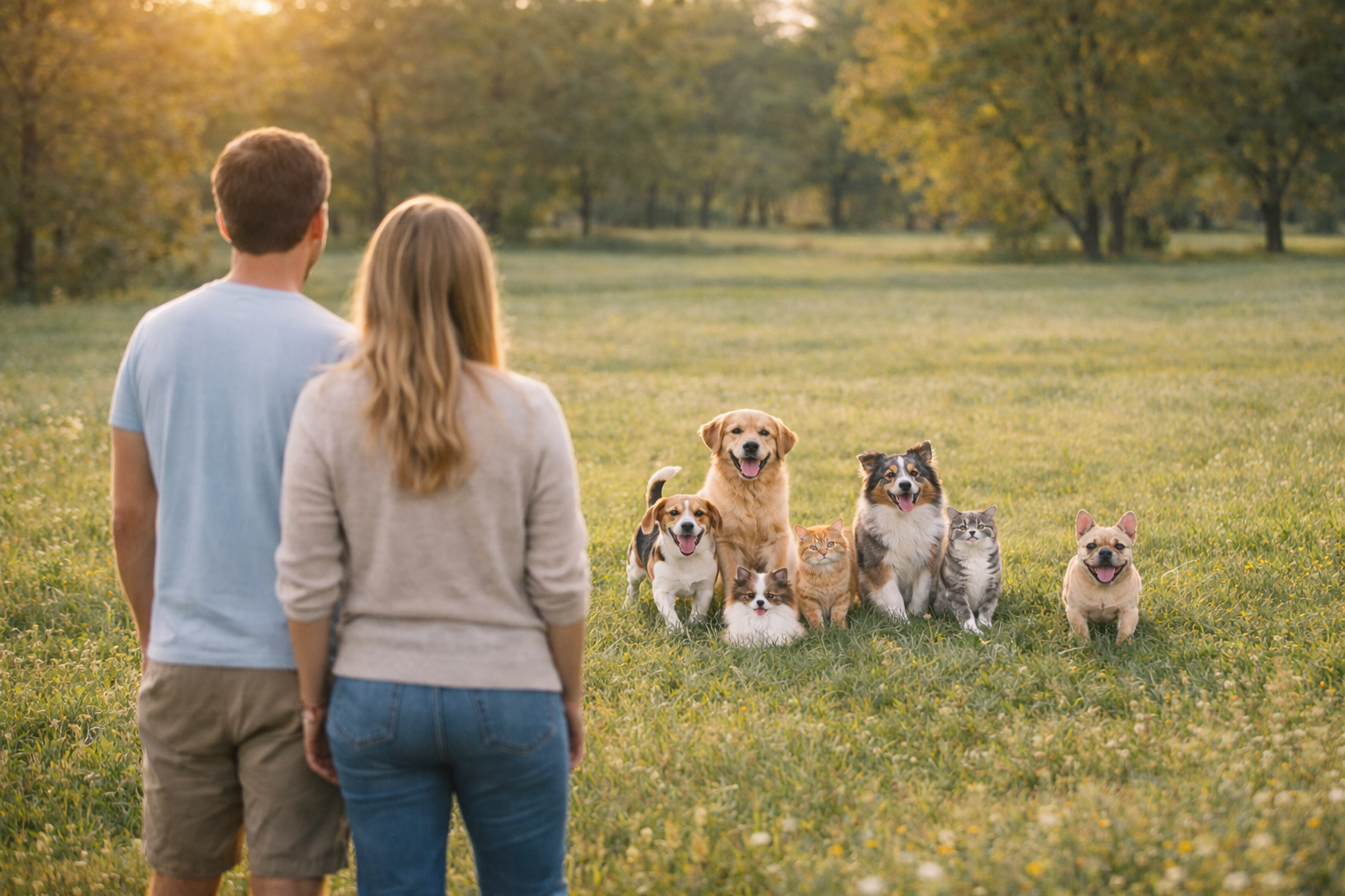 Healthy and happy pets enjoying nutritious meals